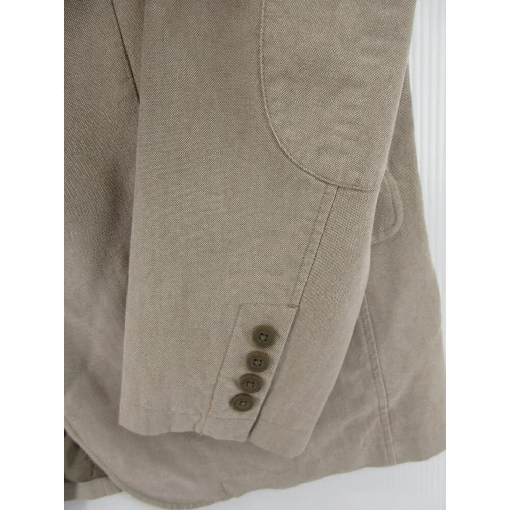 LL Bean Sport Coat 44 Taupe Field Blazer Safari Utility Jacket Canvas